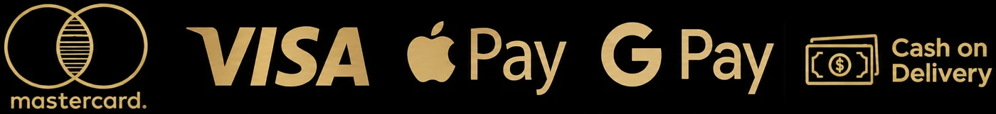 Mastercard, Visa, Apple Pay, Google Pay and cash on delivery